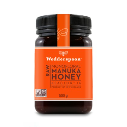 miód manuka, Wedderspoon, kfactor, raw, 500g